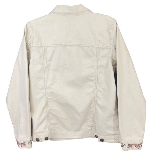 Y2K Denim & Co Women's Light Tan Western Beaded Button Up Shacket Size M - Picture 7 of 15